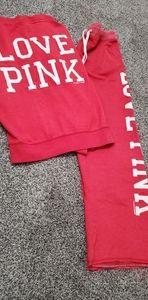 PINK Victoria's Secret red sweatsuit set.